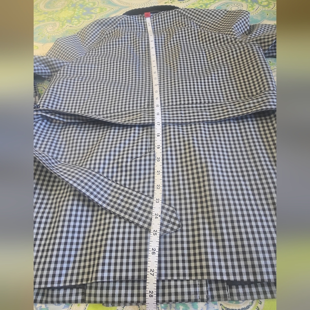 Coach Gingham Checked Short Trench Coat Medium Raincoat Gingham Plaid - Picture 14 of 14
